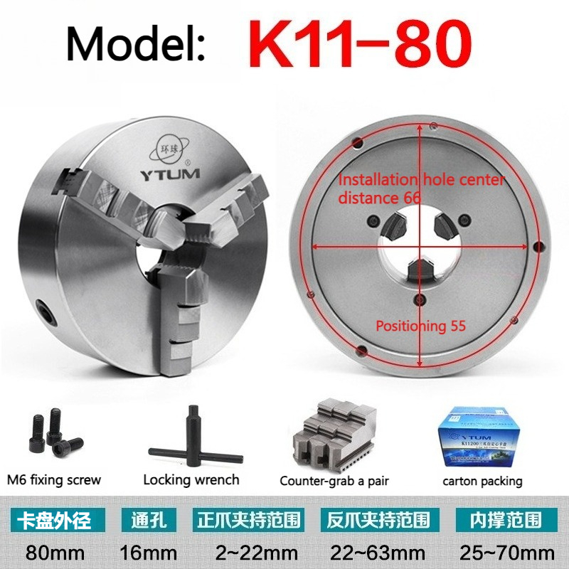 Woodworking Studio - K11-80/100/125/160 3 Jaw Lathe Chuck Self
