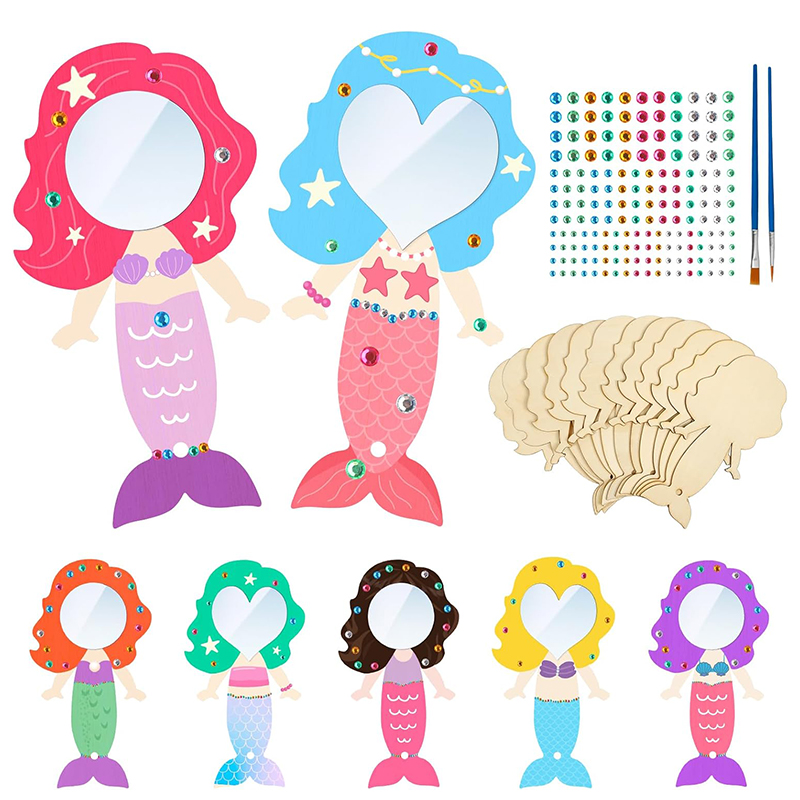 12PCS Mermaid Wooden Mirror Ha - Woodworking For Beginners recension och pris
