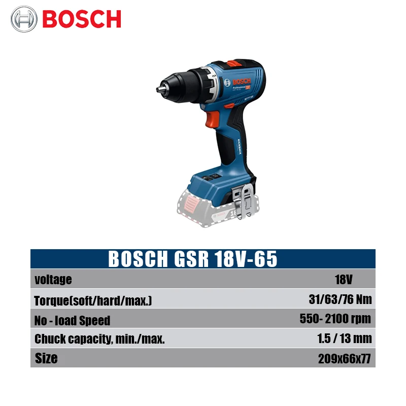 Bosch GSR 18V-65 Brushless Ele - Woodworking Power Tools recension och pris
