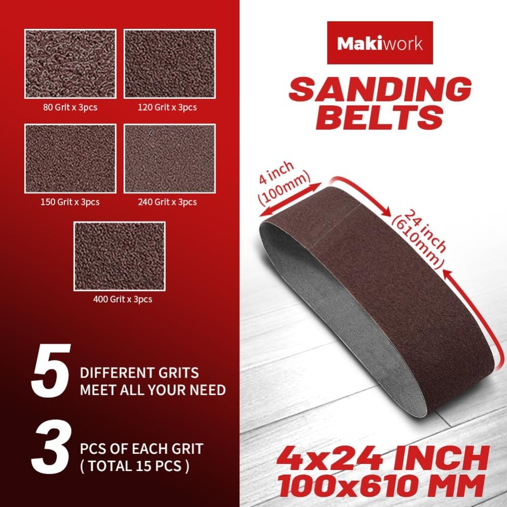 4x24 Inch Sanding Belts 15-Pac - Woodworking Product recension och pris