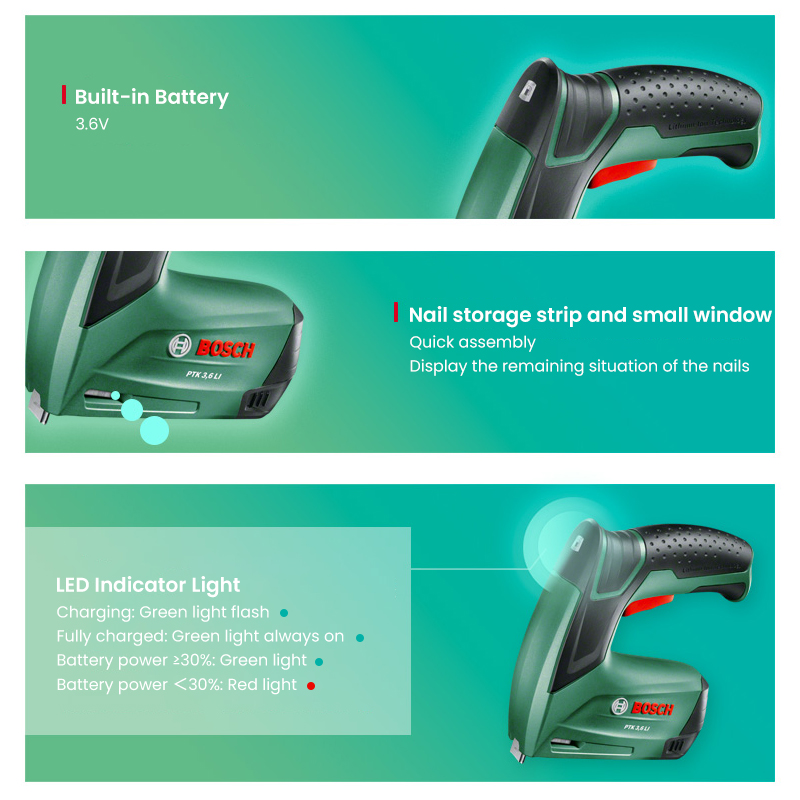 Bosch PTK 3.6 Li Cordless Nail - Woodworking Nail Gun recension och pris