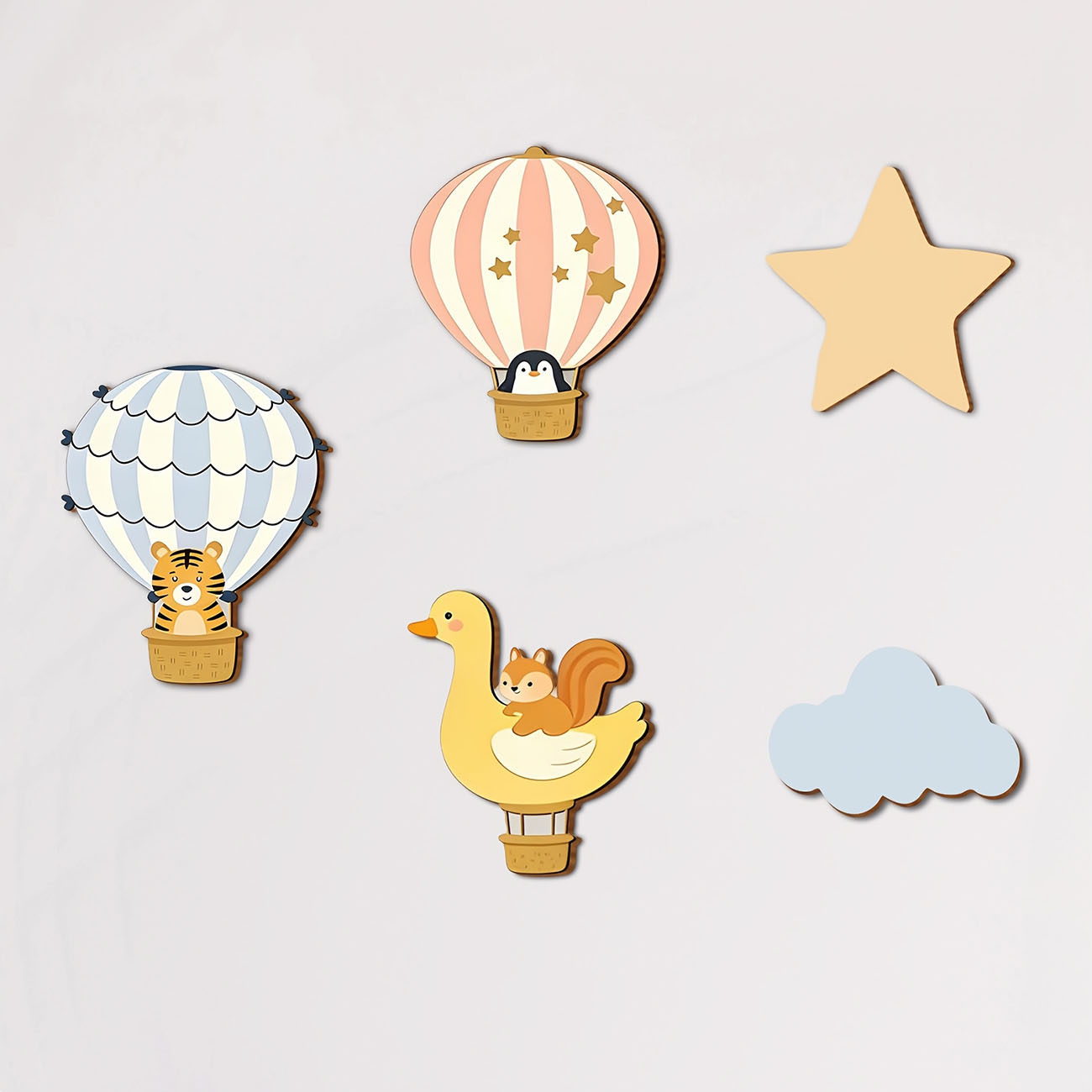 5Pcs Animal Hot Air Balloon Wo - Woodworking For Beginners recension och pris
